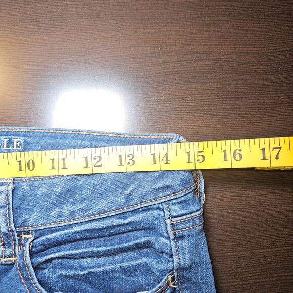 American Eagle Jegging Women’s 8R Blue Super Stretch Distressed Skinny Jeans Y2K - Picture 8 of 12